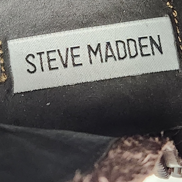 Size 6.5 Platform boot Leather Chunky combat boot Brown color STEVE MADDEN - Picture 10 of 15